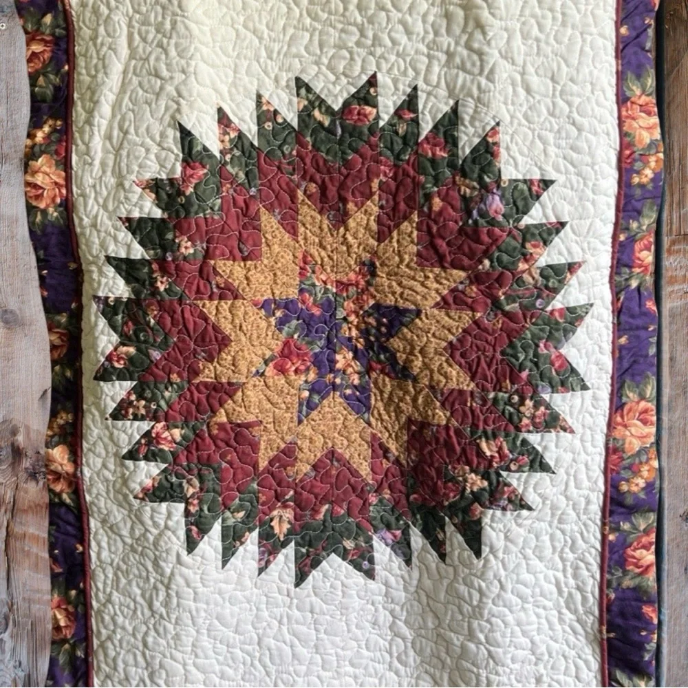 Floral Patchwork Quilted Pillow Shams - Picture 3 of 3